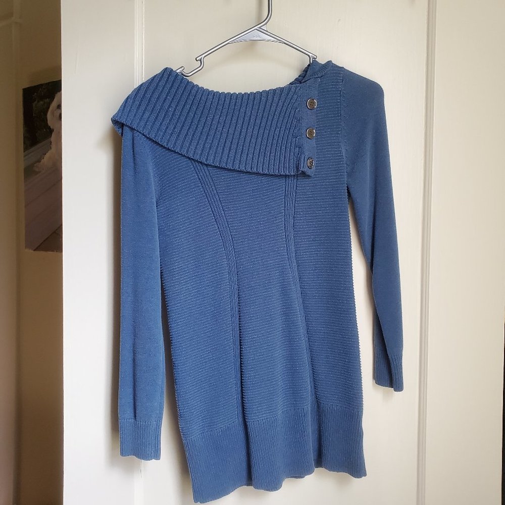 Style & Co Ribbed Teal Winter Sweater M 8-10